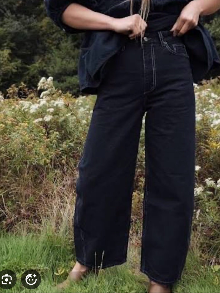 Rudy Jude Black High-Rise Wide Leg Jeans Adult Canvas Roper Black Indigo